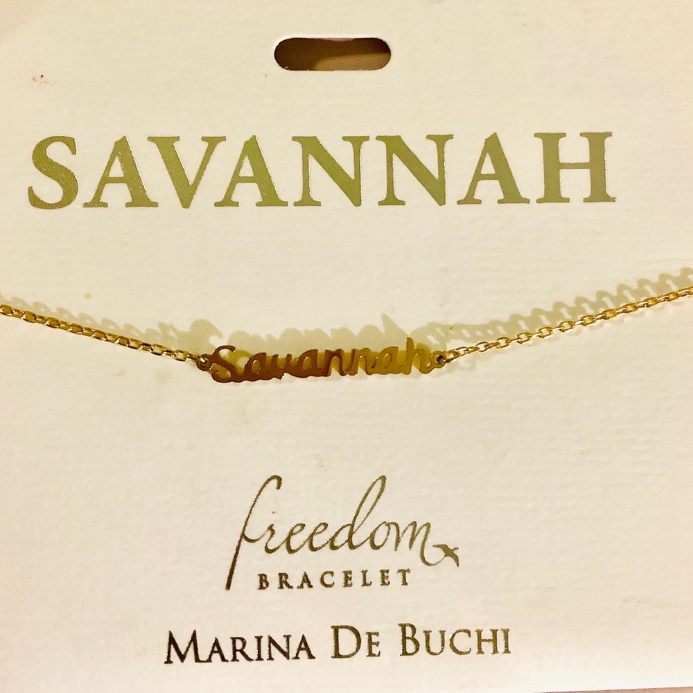 Freedom Marina De Buchi NWT personalized gold plated One Size Bracelet Savannah